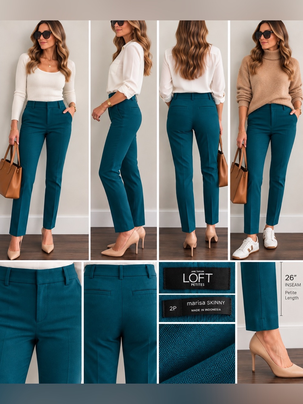 Ann Taylor LOFT Petites Marisa Skinny Pants in Teal Size 2P